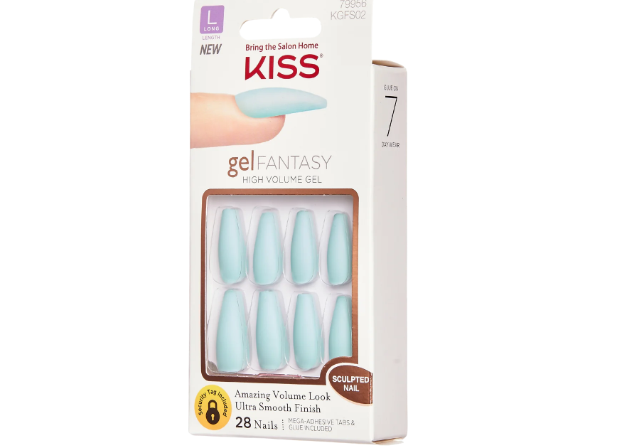 Kiss Gel Fantasy Matte Press-On Nails Light Blue